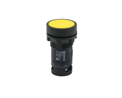 Кнопка плоская желтая, 1NO, IP54, пластик