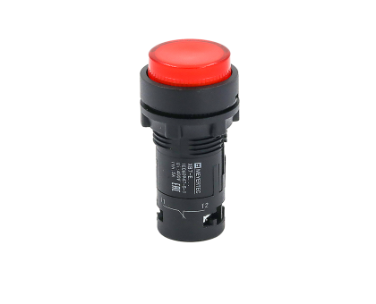 Кнопка красная выступающая с подсветкой, 1NС, 24V AC/DC, IP54, пластик
