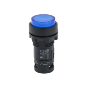 Кнопка синяя выступающая с подсветкой, 1NO, 24V AC/DC, IP54, пластик