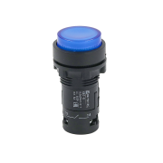 Кнопка синяя выступающая с подсветкой, 1NO, 220V AC, IP54, пластик
