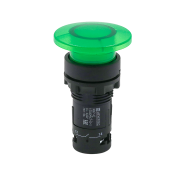 Кнопка грибовидная зеленая с подсветкой, Ø40 мм, 1NO, 220V AC, IP54, пластик