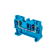 Клемма пружинная проходная, 4 мм², синяя